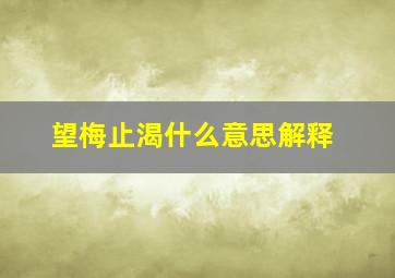 望梅止渴什么意思解释