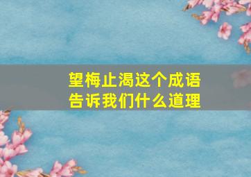 望梅止渴这个成语告诉我们什么道理