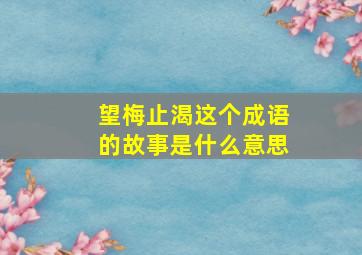 望梅止渴这个成语的故事是什么意思