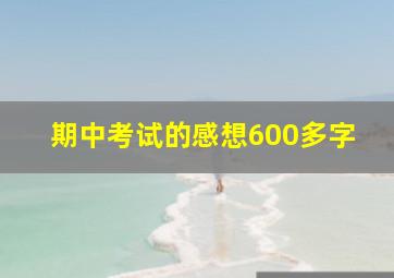 期中考试的感想600多字