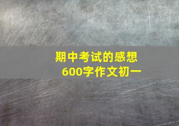 期中考试的感想600字作文初一