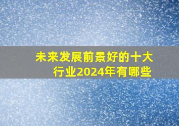 未来发展前景好的十大行业2024年有哪些