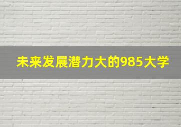 未来发展潜力大的985大学