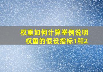 权重如何计算举例说明权重的假设指标1和2