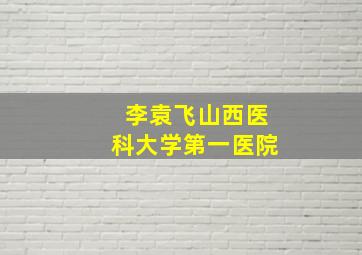 李袁飞山西医科大学第一医院