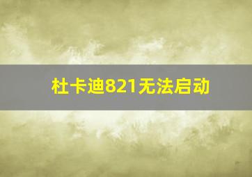 杜卡迪821无法启动