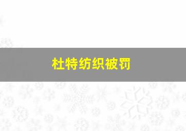 杜特纺织被罚