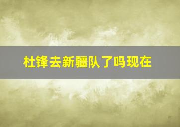 杜锋去新疆队了吗现在