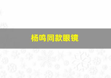 杨鸣同款眼镜