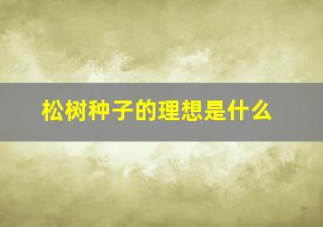 松树种子的理想是什么