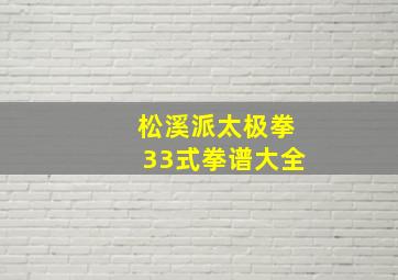 松溪派太极拳33式拳谱大全