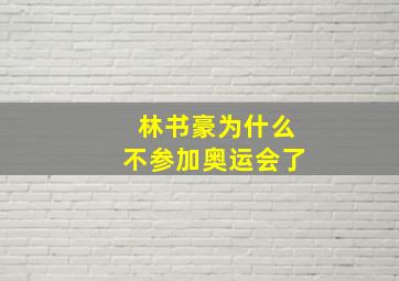 林书豪为什么不参加奥运会了