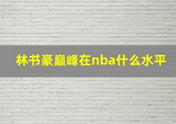 林书豪巅峰在nba什么水平