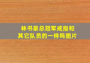 林书豪总冠军戒指和其它队员的一样吗图片