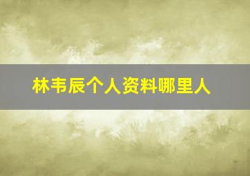 林韦辰个人资料哪里人