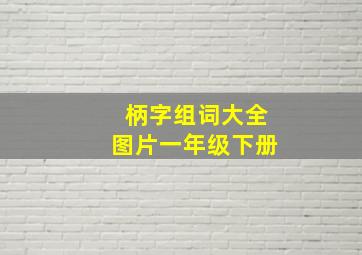 柄字组词大全图片一年级下册