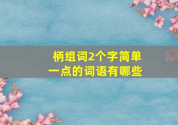 柄组词2个字简单一点的词语有哪些