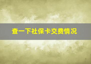 查一下社保卡交费情况