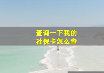 查询一下我的社保卡怎么查