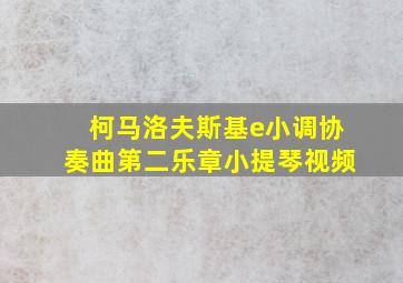 柯马洛夫斯基e小调协奏曲第二乐章小提琴视频