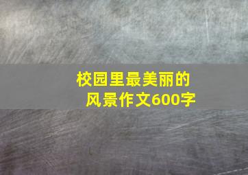 校园里最美丽的风景作文600字