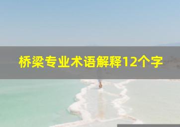 桥梁专业术语解释12个字