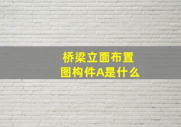 桥梁立面布置图构件A是什么