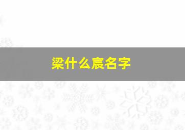 梁什么宸名字