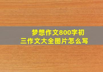 梦想作文800字初三作文大全图片怎么写