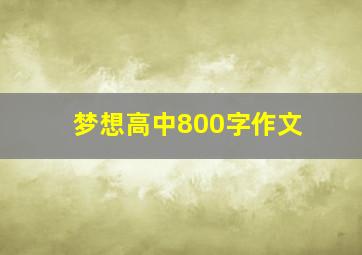 梦想高中800字作文