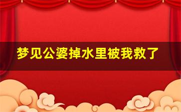 梦见公婆掉水里被我救了