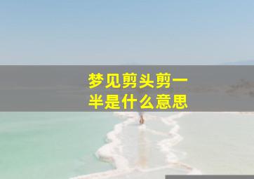 梦见剪头剪一半是什么意思