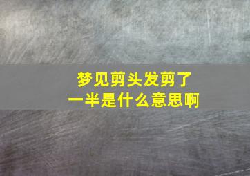 梦见剪头发剪了一半是什么意思啊