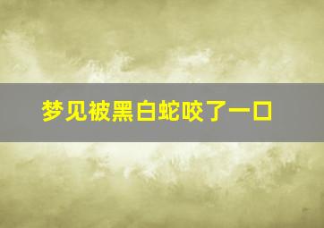 梦见被黑白蛇咬了一口