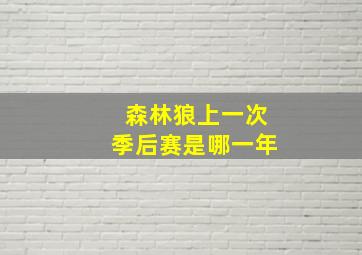 森林狼上一次季后赛是哪一年