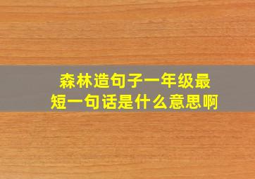 森林造句子一年级最短一句话是什么意思啊