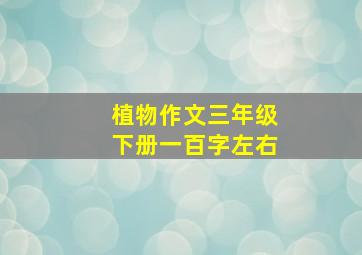 植物作文三年级下册一百字左右