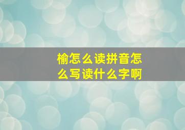 榆怎么读拼音怎么写读什么字啊