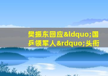 樊振东回应“国乒领军人”头衔