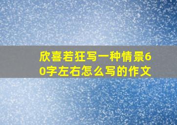 欣喜若狂写一种情景60字左右怎么写的作文