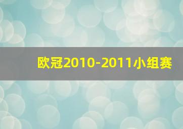 欧冠2010-2011小组赛