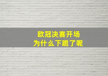 欧冠决赛开场为什么下跪了呢