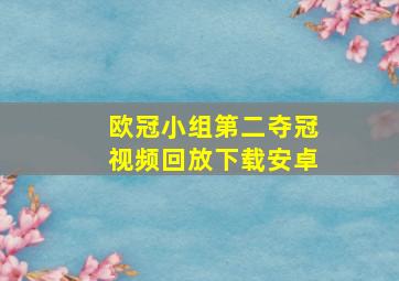 欧冠小组第二夺冠视频回放下载安卓