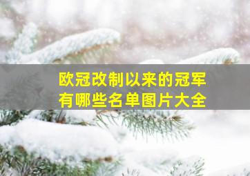 欧冠改制以来的冠军有哪些名单图片大全