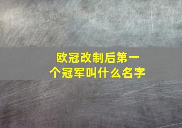 欧冠改制后第一个冠军叫什么名字