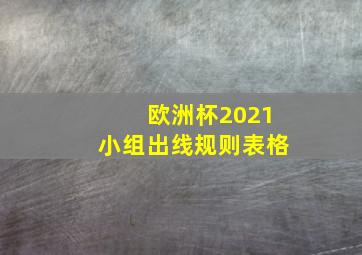 欧洲杯2021小组出线规则表格