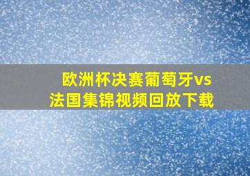 欧洲杯决赛葡萄牙vs法国集锦视频回放下载