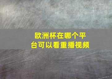 欧洲杯在哪个平台可以看重播视频