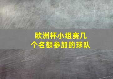 欧洲杯小组赛几个名额参加的球队