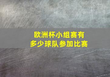 欧洲杯小组赛有多少球队参加比赛